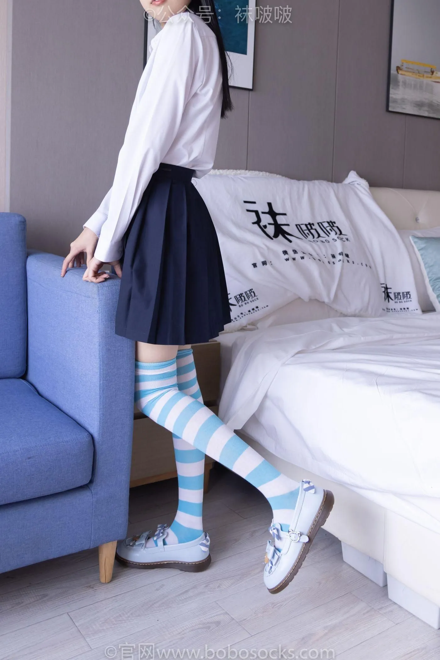 [BoBoSocks袜啵啵]NO.070 稚予-皮鞋、拖鞋、过膝袜、白棉袜 [148P]插图1